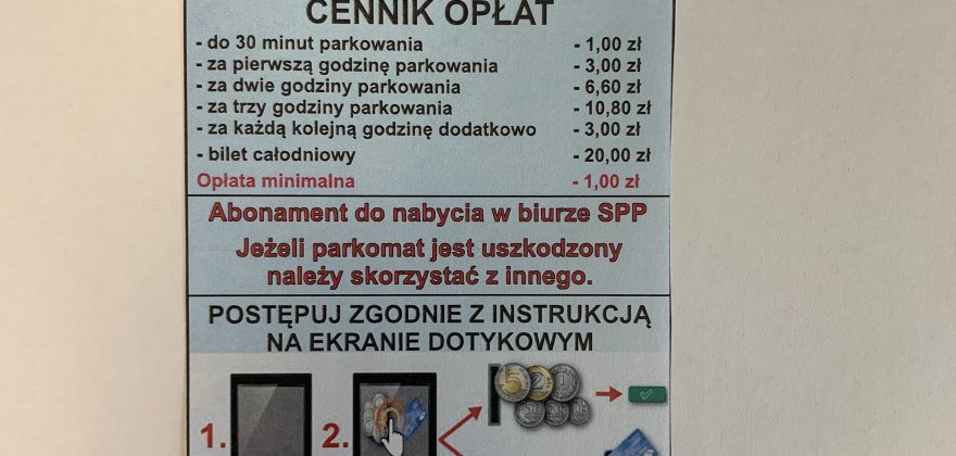 Zdjęcie ilustracyjne Cennik za parkowanie na parkingach miejskich